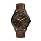 Fossil Minimalist Men's Watch with Leather or Stainless Steel Band, Chronograph or Analog Watch Display with Slim Case Design