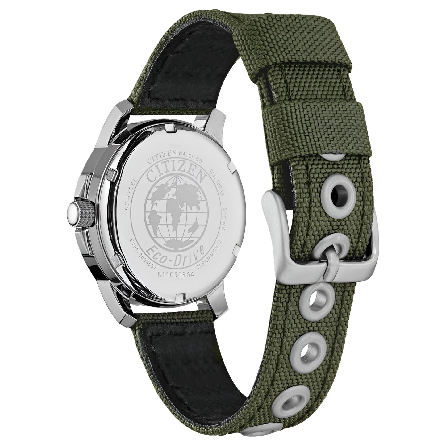 Men'S Eco-Drive Chandler Green Strap Field Watch BM8180-03E