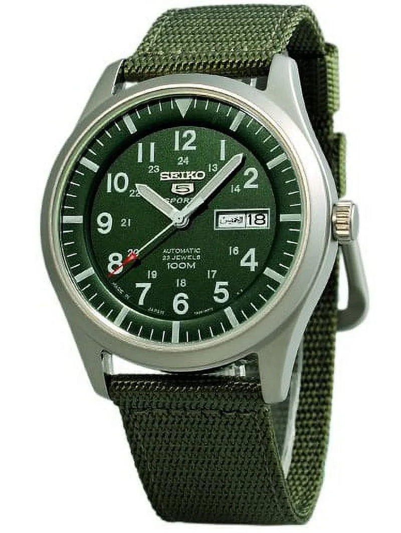 Men'S 5 Automatic Green Dial and Band Made in Japan Watch SNZG09J1