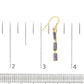 18K Yellow Gold 8x3 MM Bezel Set Purple Baguette Iolite Stiletto 1 1/2 Inch" Dangle Earrings