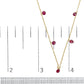 18K Yellow Gold Necklace 1 1/3 Cttw Dangling Red Ruby Drop 18" Chain Collar