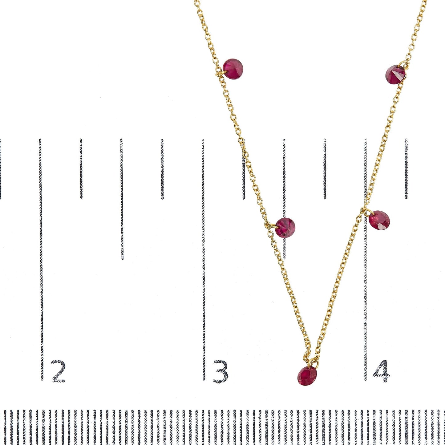 18K Yellow Gold Necklace 1 1/3 Cttw Dangling Red Ruby Drop 18" Chain Collar