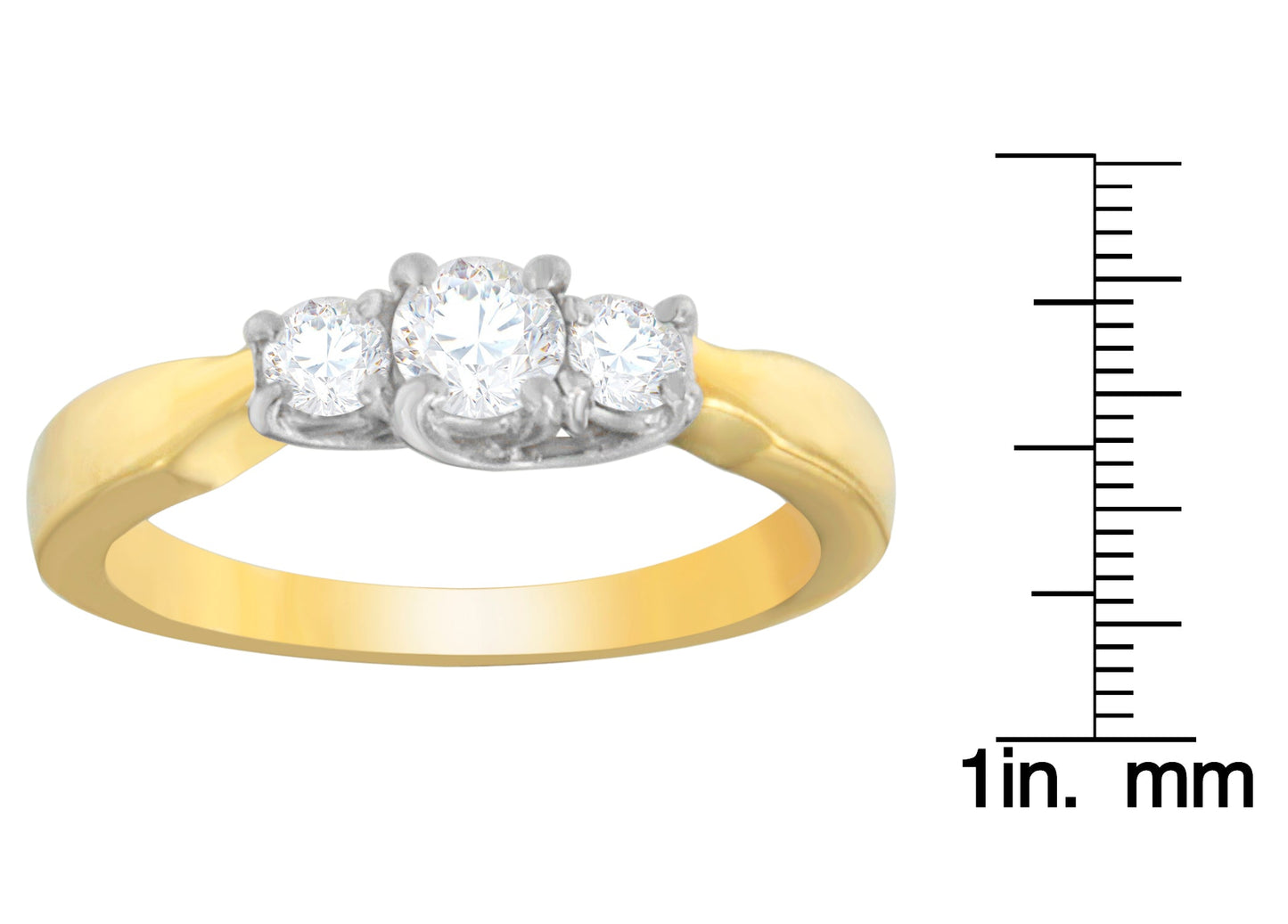 14K Two-Toned Gold 1/2 CTTW Round-cut Diamond Ring (G-H, SI1-SI2)-3