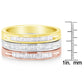 10K Yellow, White and Rose Gold over .925 Sterling Silver 5/8 Cttw Diamond Channel-Set Stackable Band Ring Set (H-I Color, I1-I2 Clarity)