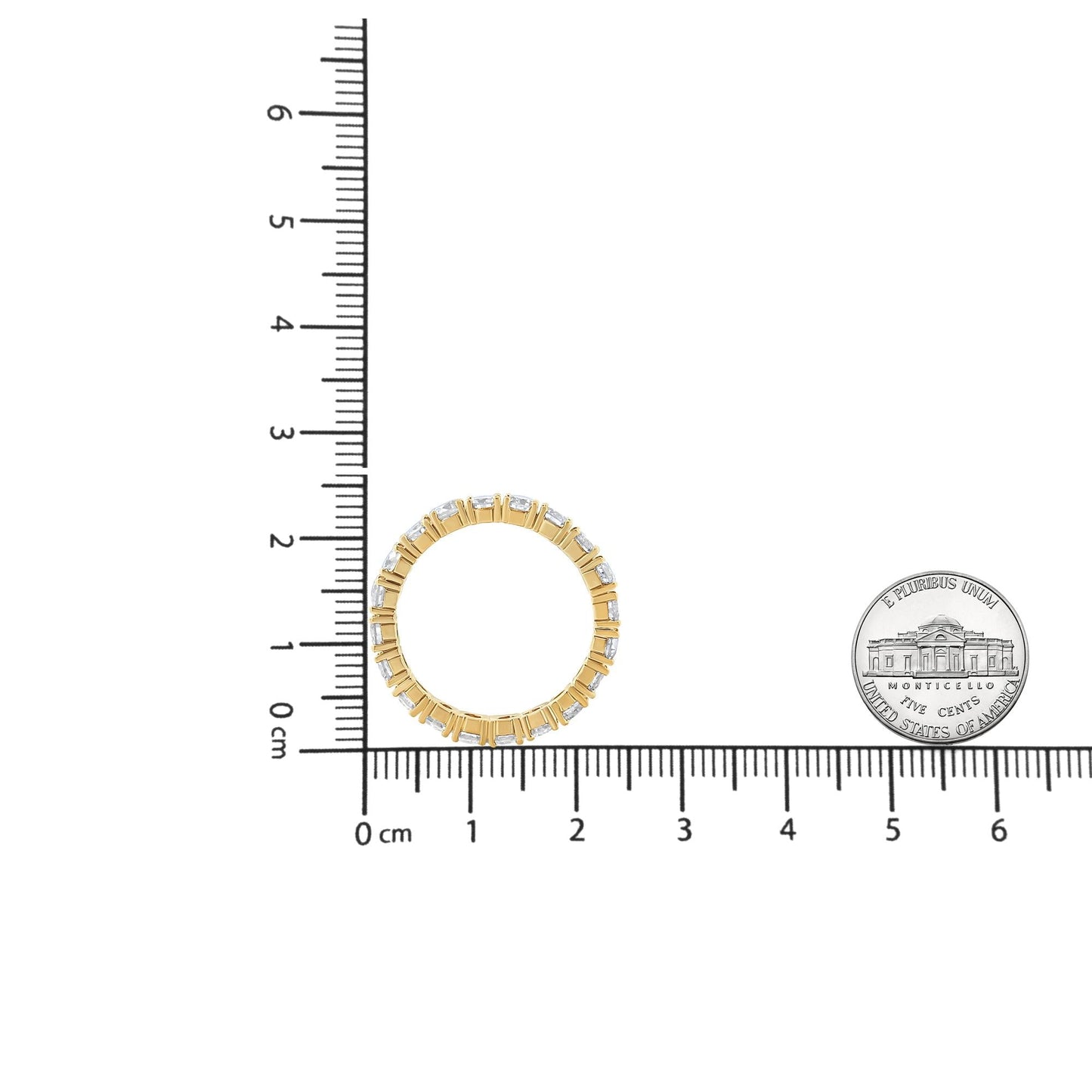 14K Yellow Gold 2.00 Cttw Shared Prong Set Round Cut Diamond Eternity Band (J-K Color, VS1-VS2 Clarity)