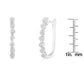 .925 Sterling Silver 1/2 cttw Miracle-Set Diamond 7 Stone Hoop Earrings (I-J Color, I3 Clarity) 