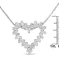 14K White Gold Round Cut Diamond Shimmering Love Heart Pendant Necklace (0.20 cttw, H-I Color, SI2-I1 Clarity)