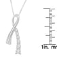 14K White Gold Princess Cut Diamond Ribbon Loop Pendant Necklace (0.25 cttw, H-I Color, I2-I3 Clarity)