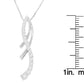 14K White Gold Round Cut Diamond Double-Loop Ribbon Pendant Necklace (0.5 cttw, I-J Color, I2-I3 Clarity)