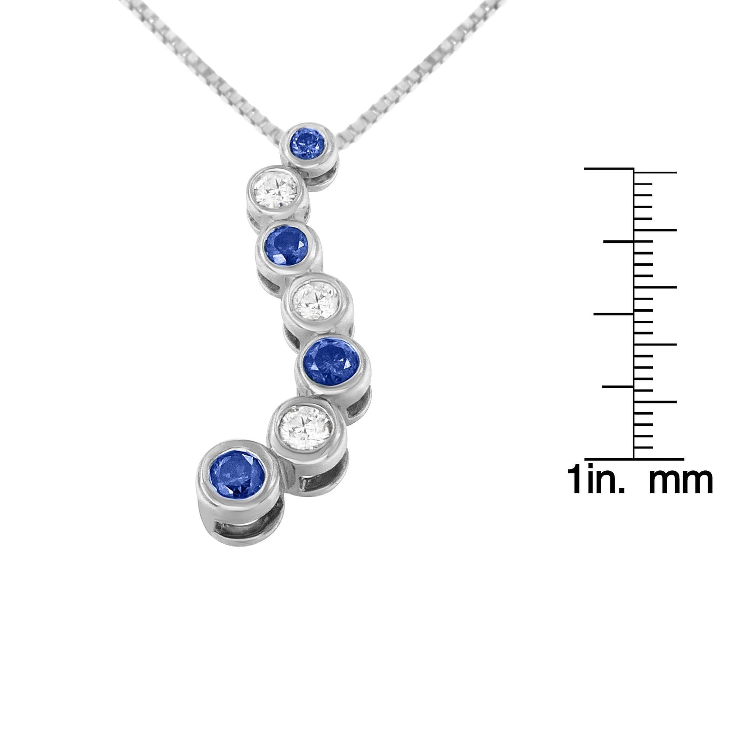 14K White Gold Round-cut Treated Blue Diamond Pendant Necklace (1 cttw, H-I Color, I1-I2 Clarity)