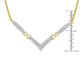 14K Yellow and White Gold 2.0 Cttw Princess Cut Diamond Flared and X-Station V Shaped 18” Franco Chain Statement Necklace (H-I Color, SI2-I1 Clarity)