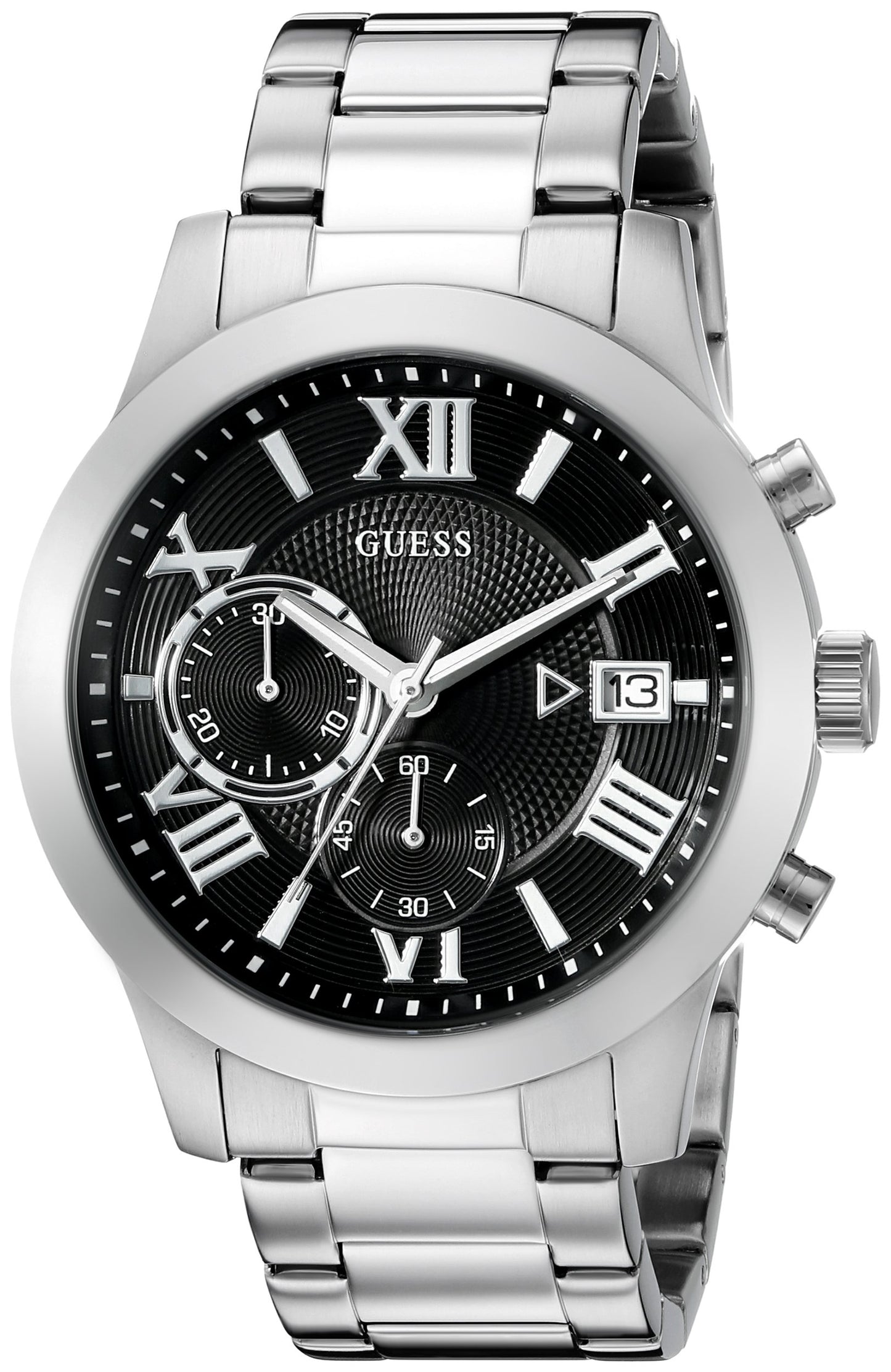 GUESS Men's Stainless Steel Gunmetal Chronograph Bracelet Watch