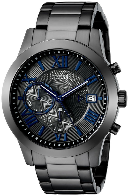 GUESS Men's Stainless Steel Gunmetal Chronograph Bracelet Watch