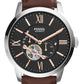 Fossil Townsman Men's Automatic Watch with Mechanical Movement and Skeleton Dial