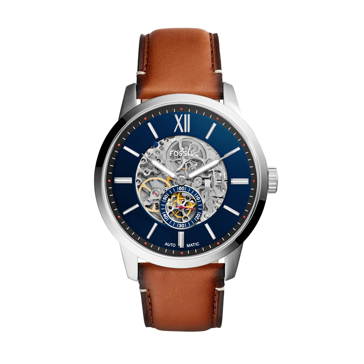 Fossil Townsman Men's Automatic Watch with Mechanical Movement and Skeleton Dial