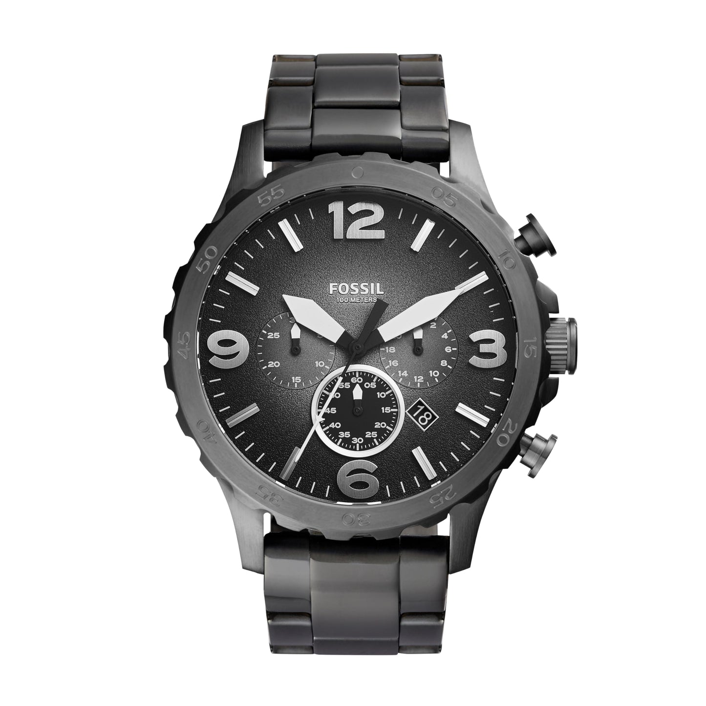 Fossil Nate Men's Watch with Oversized Chronograph Watch Dial and Stainless Steel or Leather Band