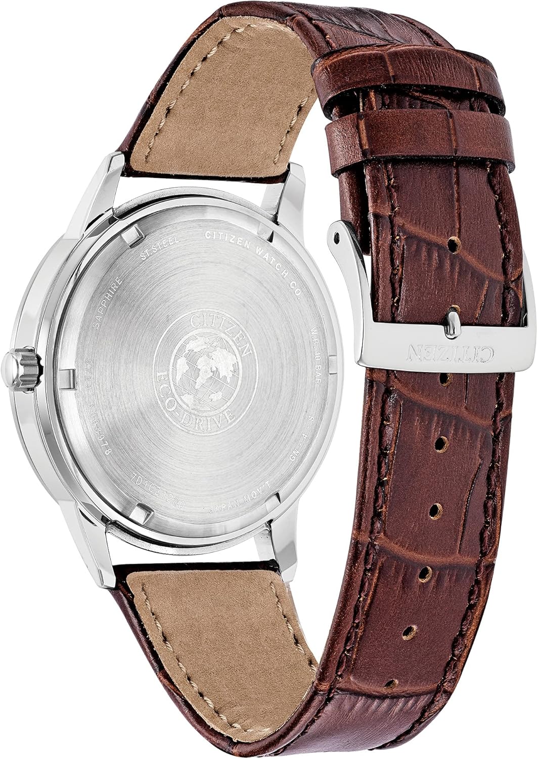 Citizen Men's Eco-Drive Corso Classic Watch in Stainless Steel with Brown Leather strap, Blue Dial (Model: BU2070-12L)