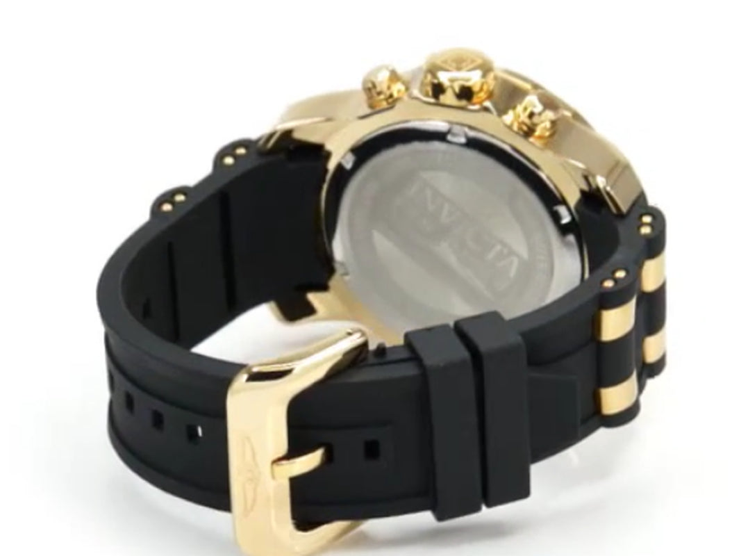 Invicta 6983 Mens Pro Diver Scuba Black Silicone/Gold-