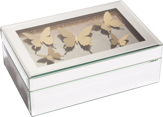 Medium Gold Butterfly Jewelry Box Jewelry Organizer Storage Decorative Box Organizer for Women Girls Luxurious Gift