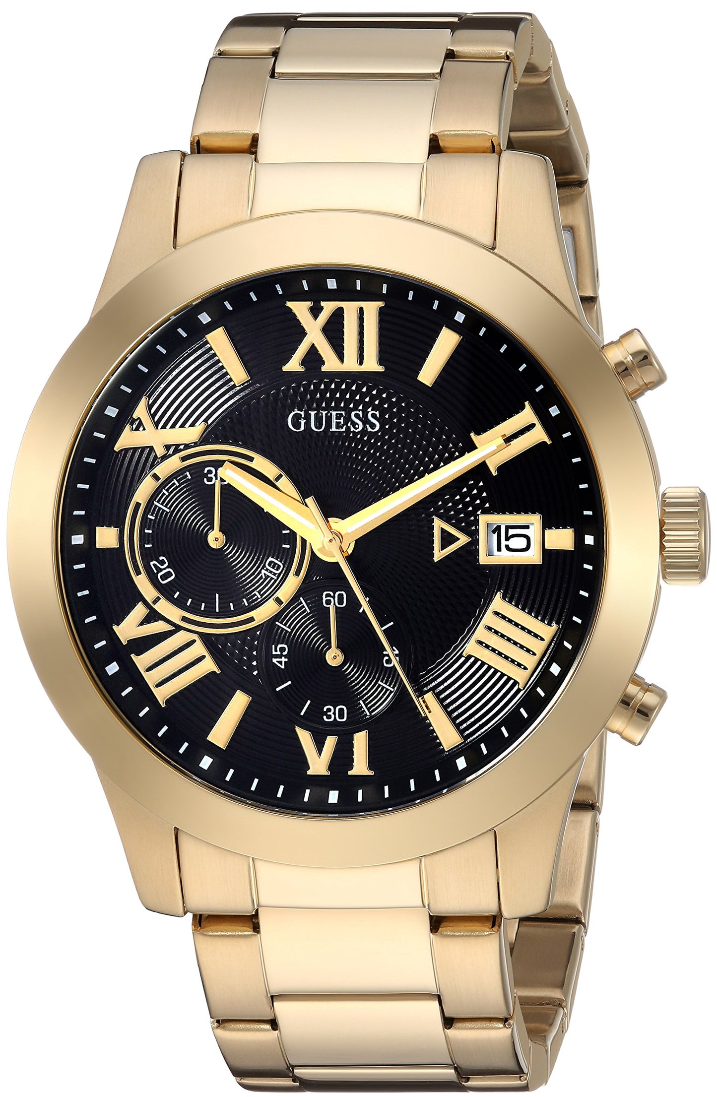 GUESS Men's Stainless Steel Gunmetal Chronograph Bracelet Watch