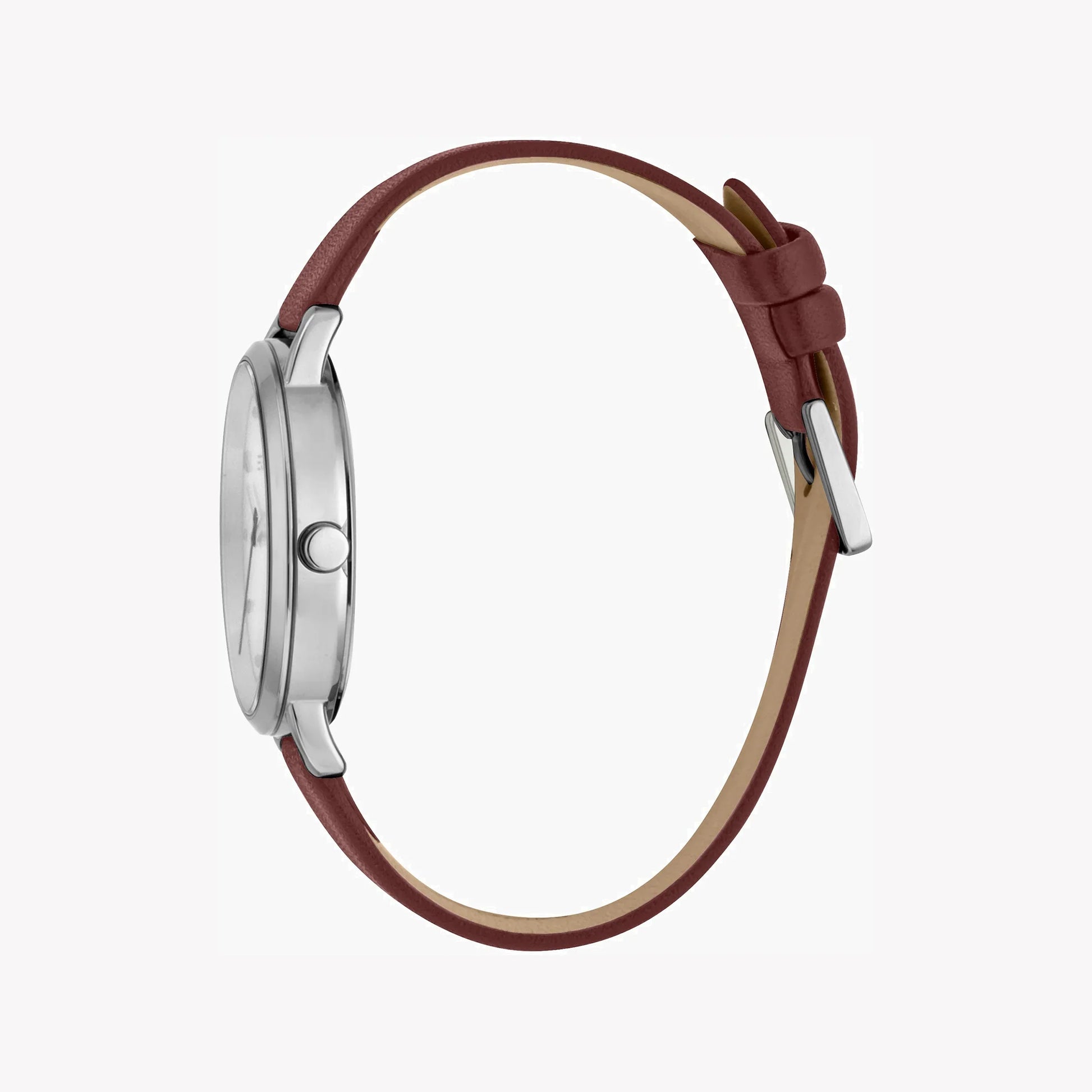 ESPRIT Women's Watch with Silver Stainless Steel Case and Brown Leather Band-1