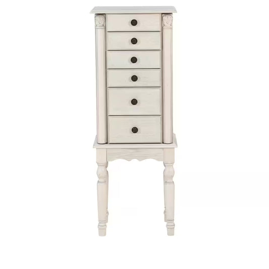 Elaina off White Jewelry Armoire 13.5 In. W X 9.5 In. D X 37 In. H