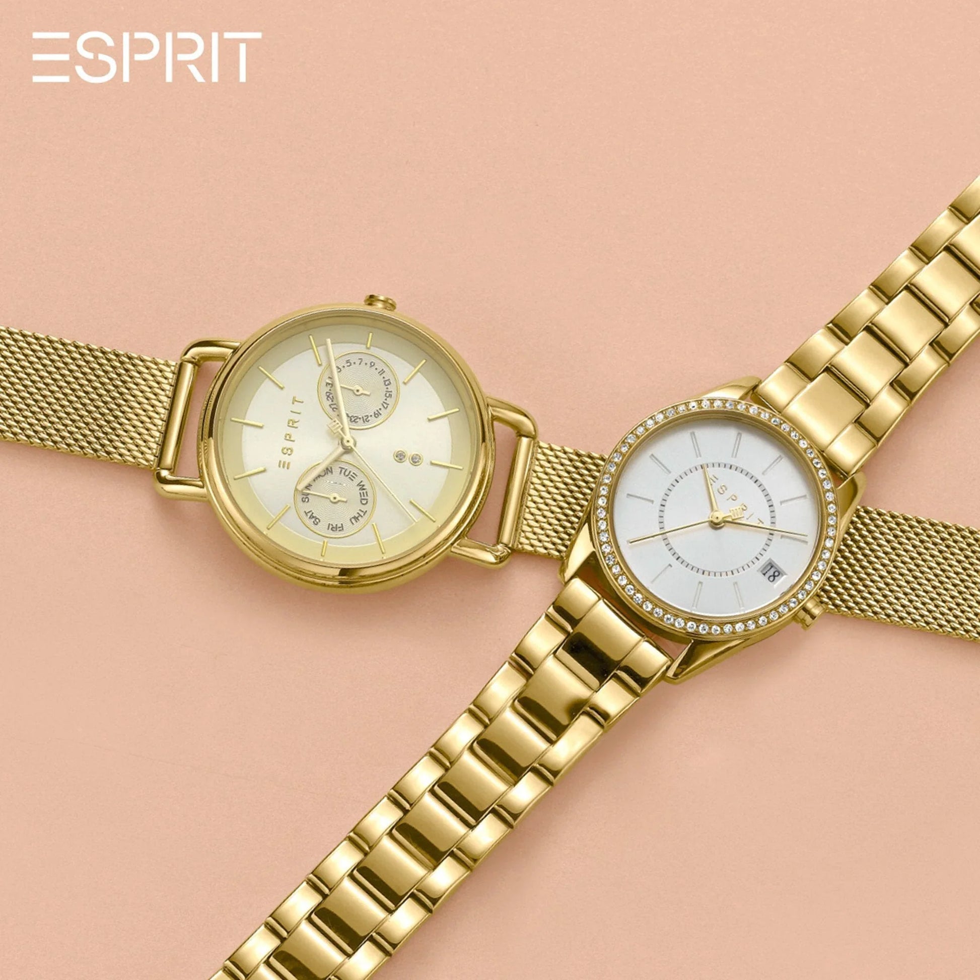 ESPRIT Women's Watch with Gold Stainless Steel Case and Gold Stainless Steel Band-3