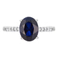 9ct White Gold Created Sapphire and 0.15ct Diamond Ring-2