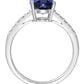 9ct White Gold Created Sapphire and 0.15ct Diamond Ring-3