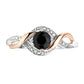 Sterling Silver & 9ct Rose Gold Sapphire and Diamond Twist Ring-1