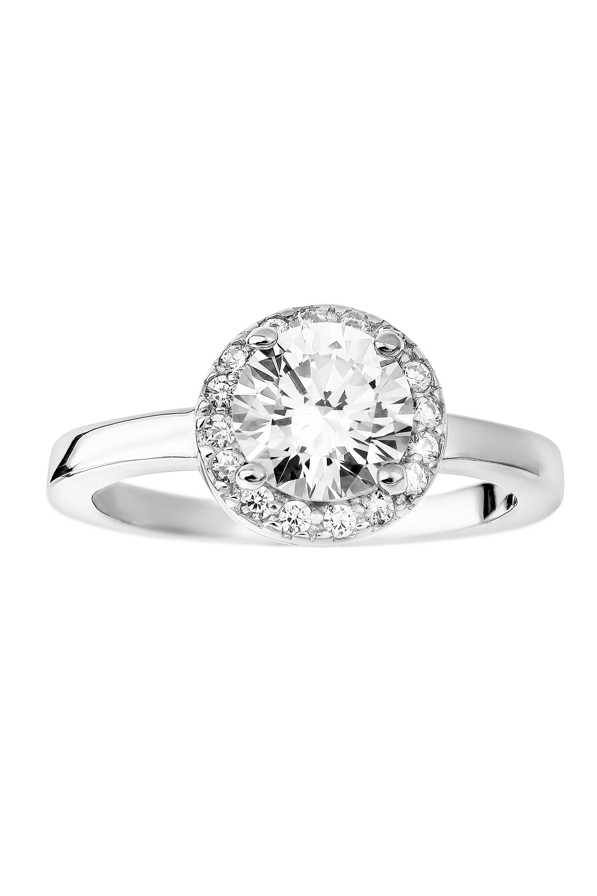 Sterling Silver Cubic Zirconia Halo Ring-1