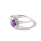 Sterling Silver Amethyst and Diamond Oval Ring-1