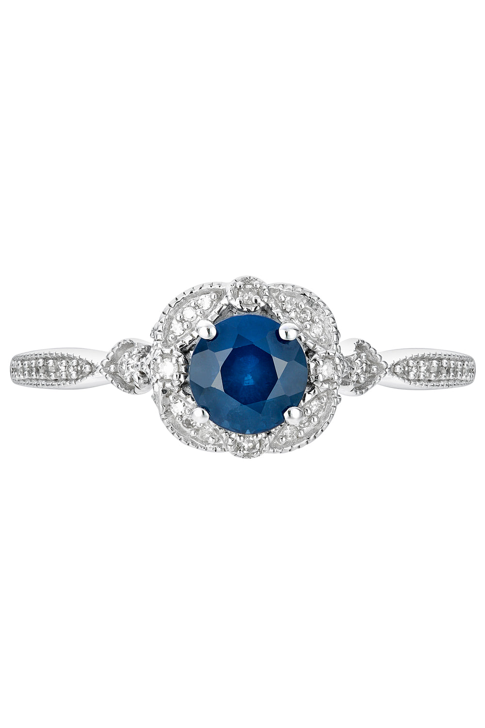 9ct White Gold Sapphire and Diamond Ring-1