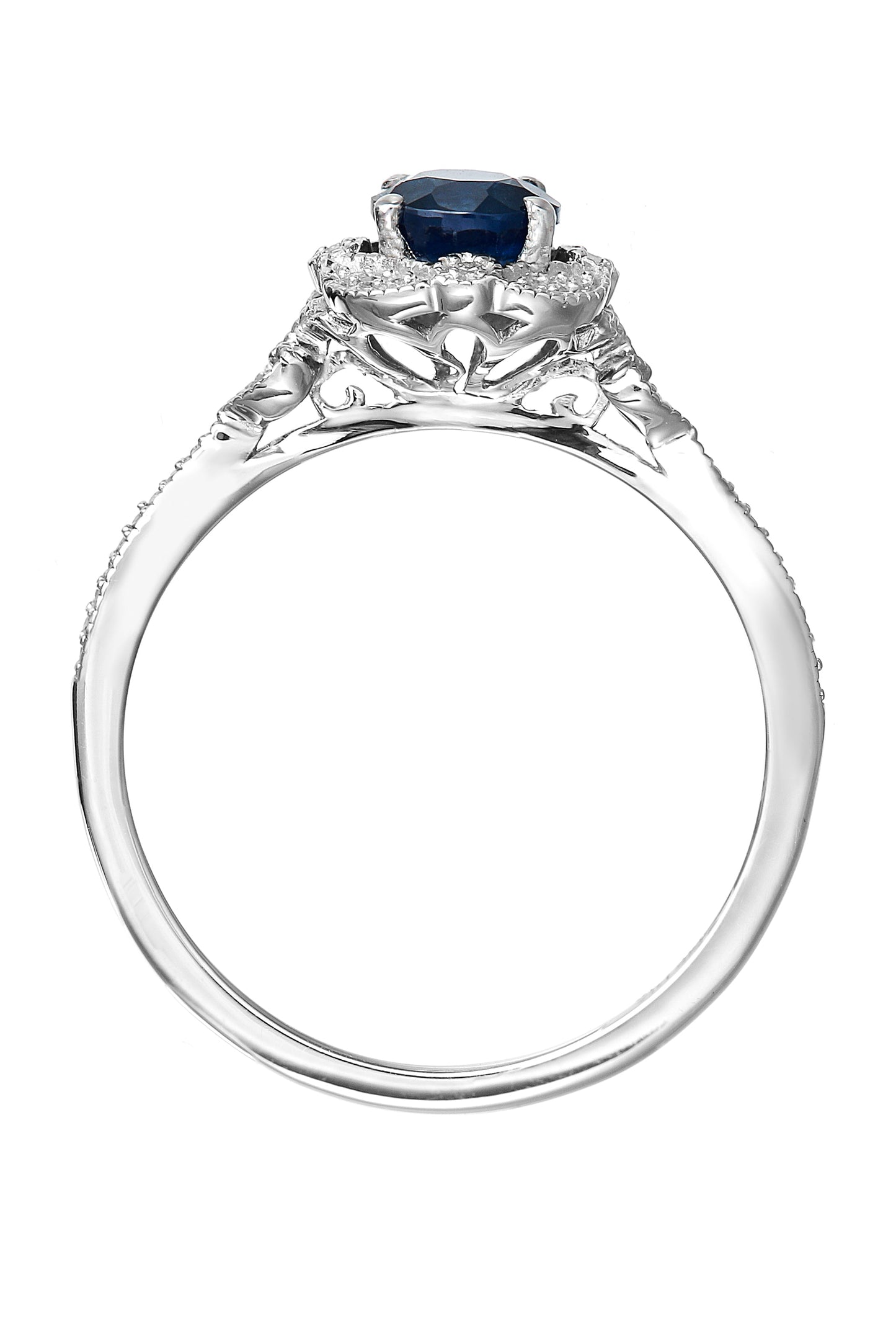 9ct White Gold Sapphire and Diamond Ring-2