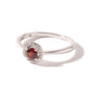 Sterling Silver Garnet and Diamond Halo Ring-1