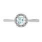 Sterling Silver Aquamarine and Diamond Halo Ring-2