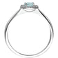 Sterling Silver Aquamarine and Diamond Halo Ring-3