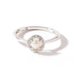 Sterling Silver Button Pearl and Diamond Halo Ring-0