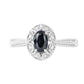 Sterling Silver Black Sapphire and Diamond Vintage Ring-1