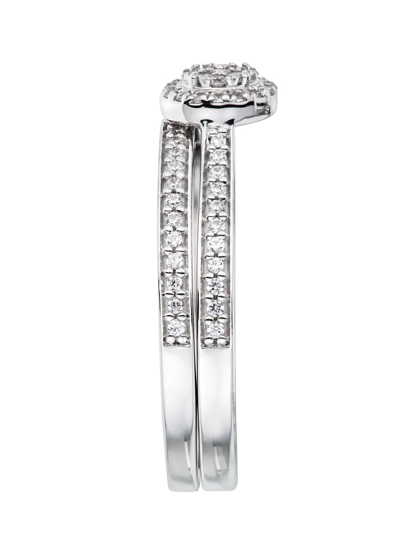 9ct White Gold 0.29ct Diamond Bridal Set Ring-3