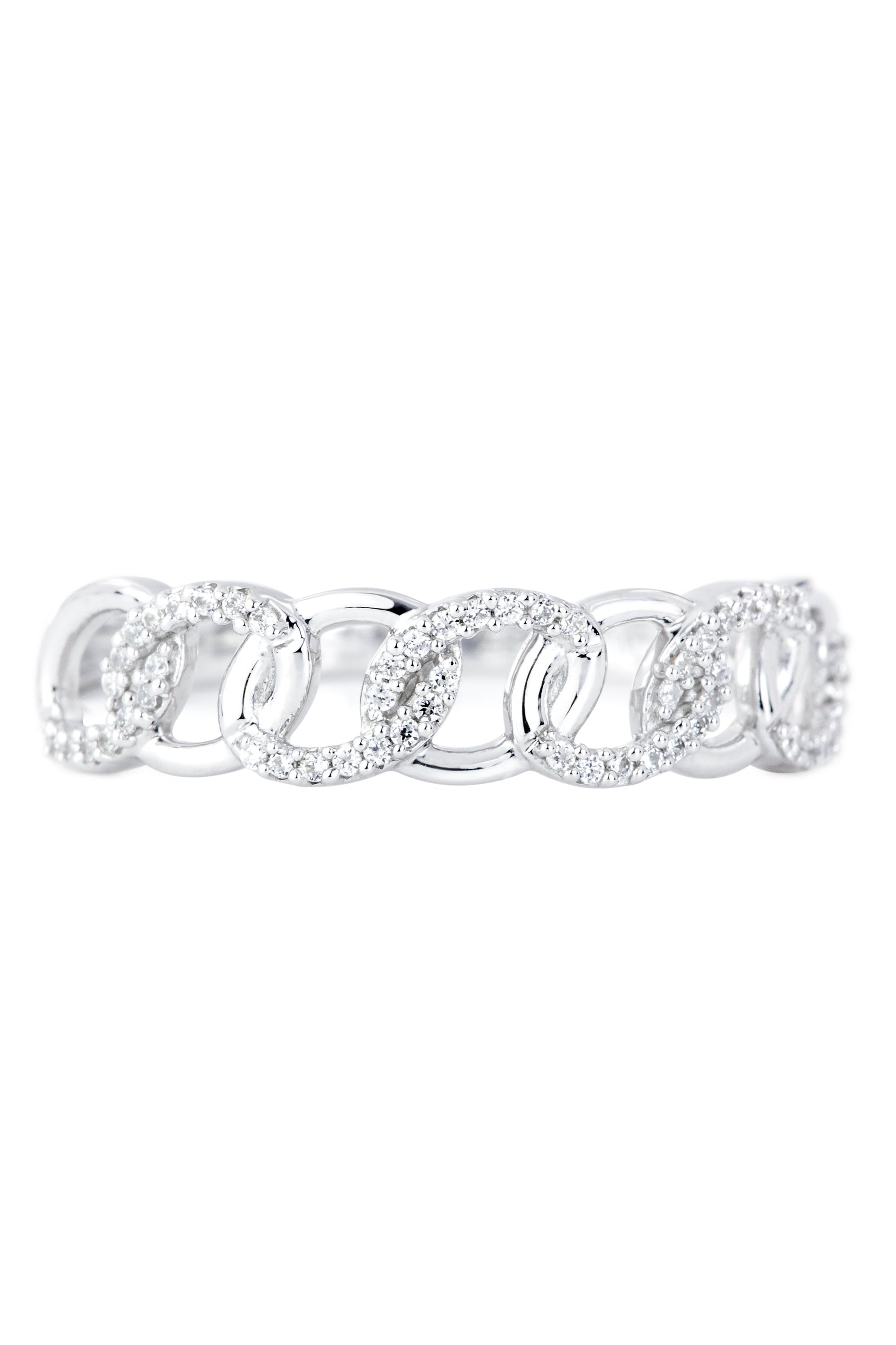 Sterling Silver Diamond Braided Eternity Ring-1