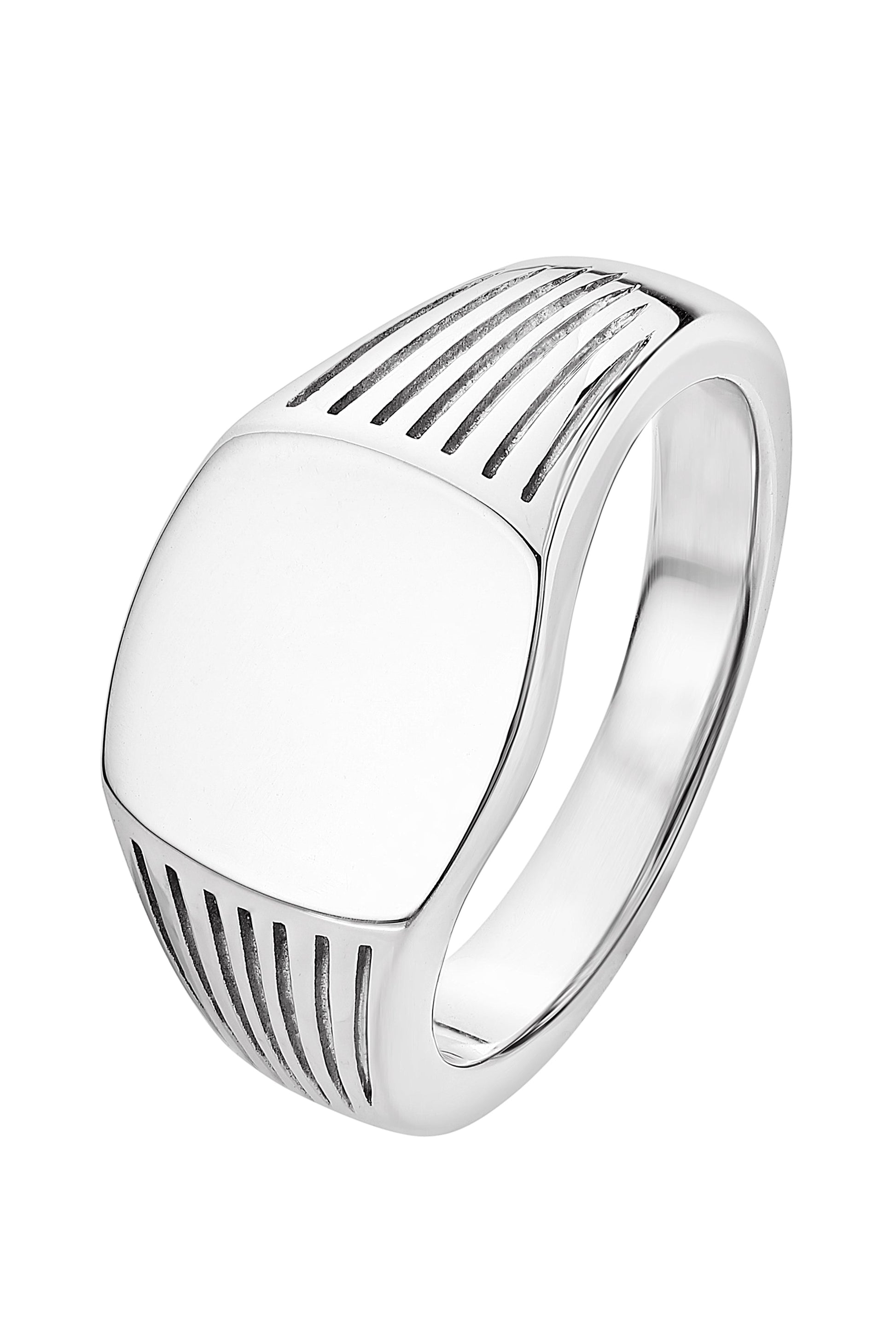 Mens Sterling Silver Signet Ring-0