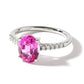 9ct White Gold Created Pink Sapphire and 0.14ct Diamond Ring-1