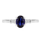 9ct White Gold Created Sapphire and Diamond Ring-1