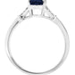 9ct White Gold Created Sapphire and Diamond Ring-2