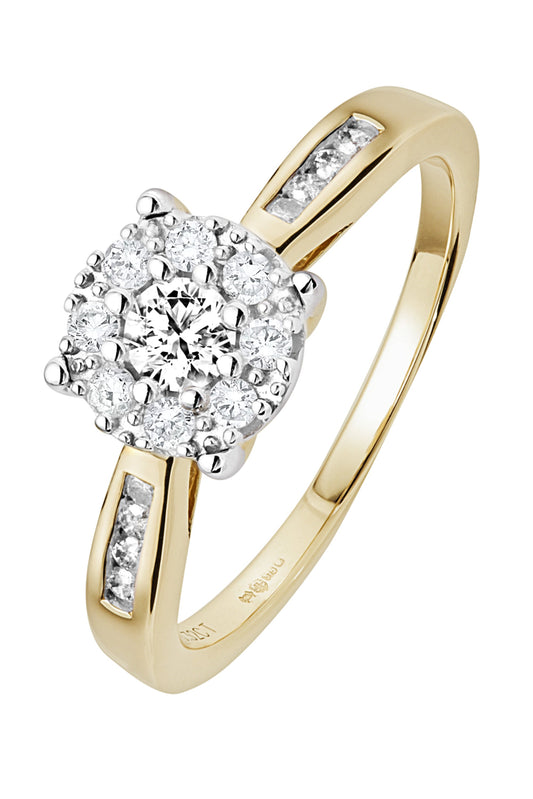 9ct Yellow Gold 0.30ct Diamond Engagement Ring-0