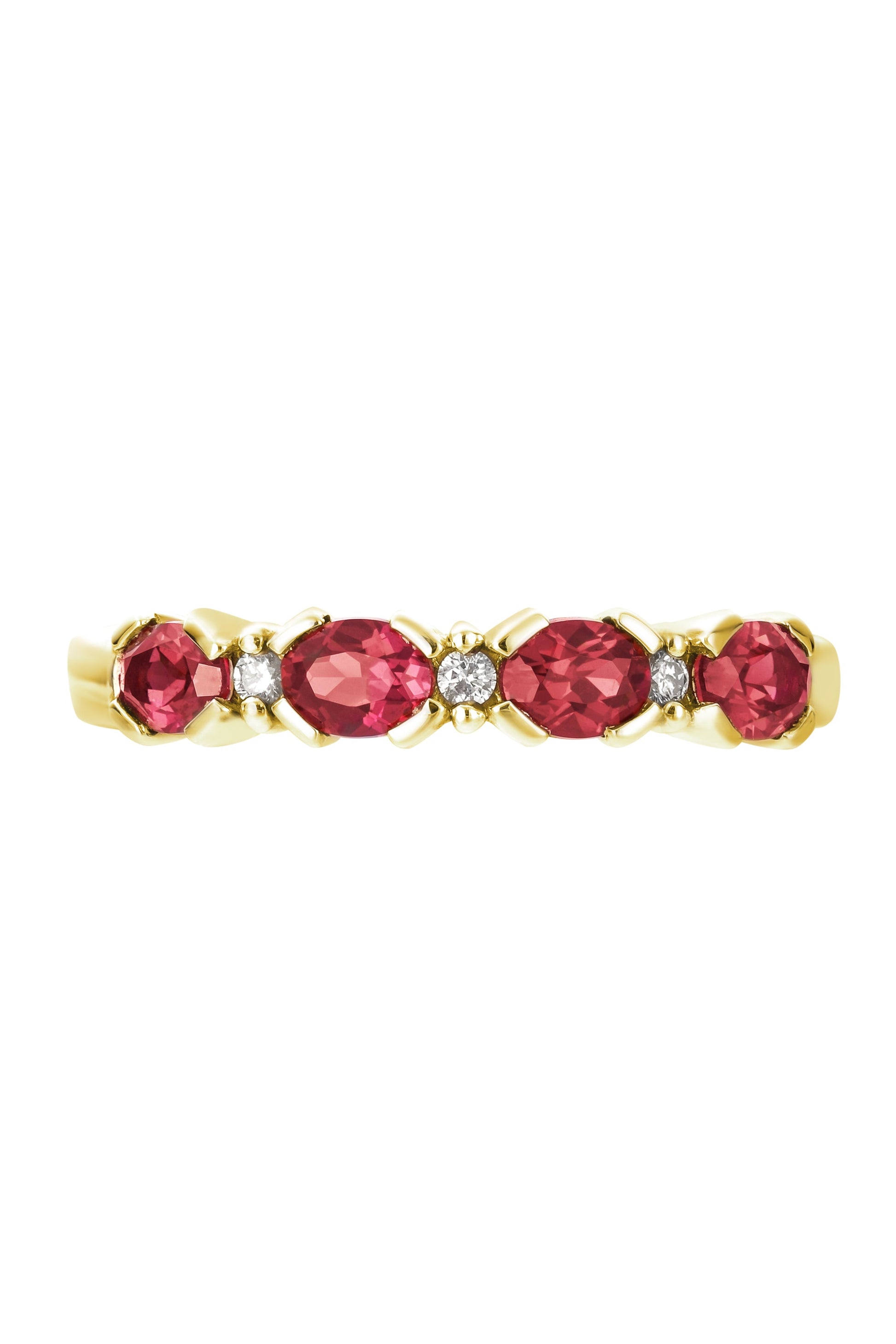 9ct Yellow Gold Created Ruby and Diamond Eternity Ring-1