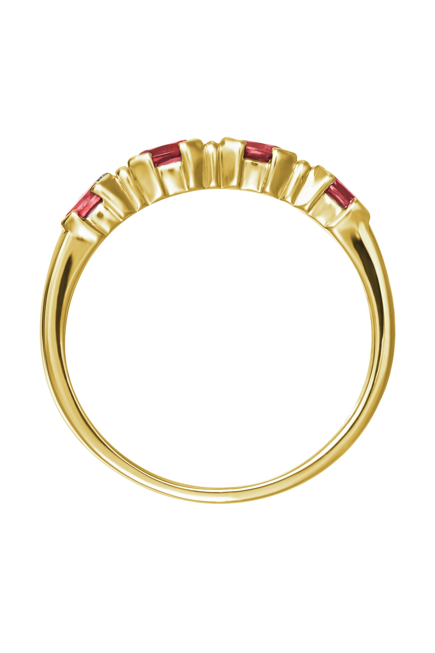 9ct Yellow Gold Created Ruby and Diamond Eternity Ring-2