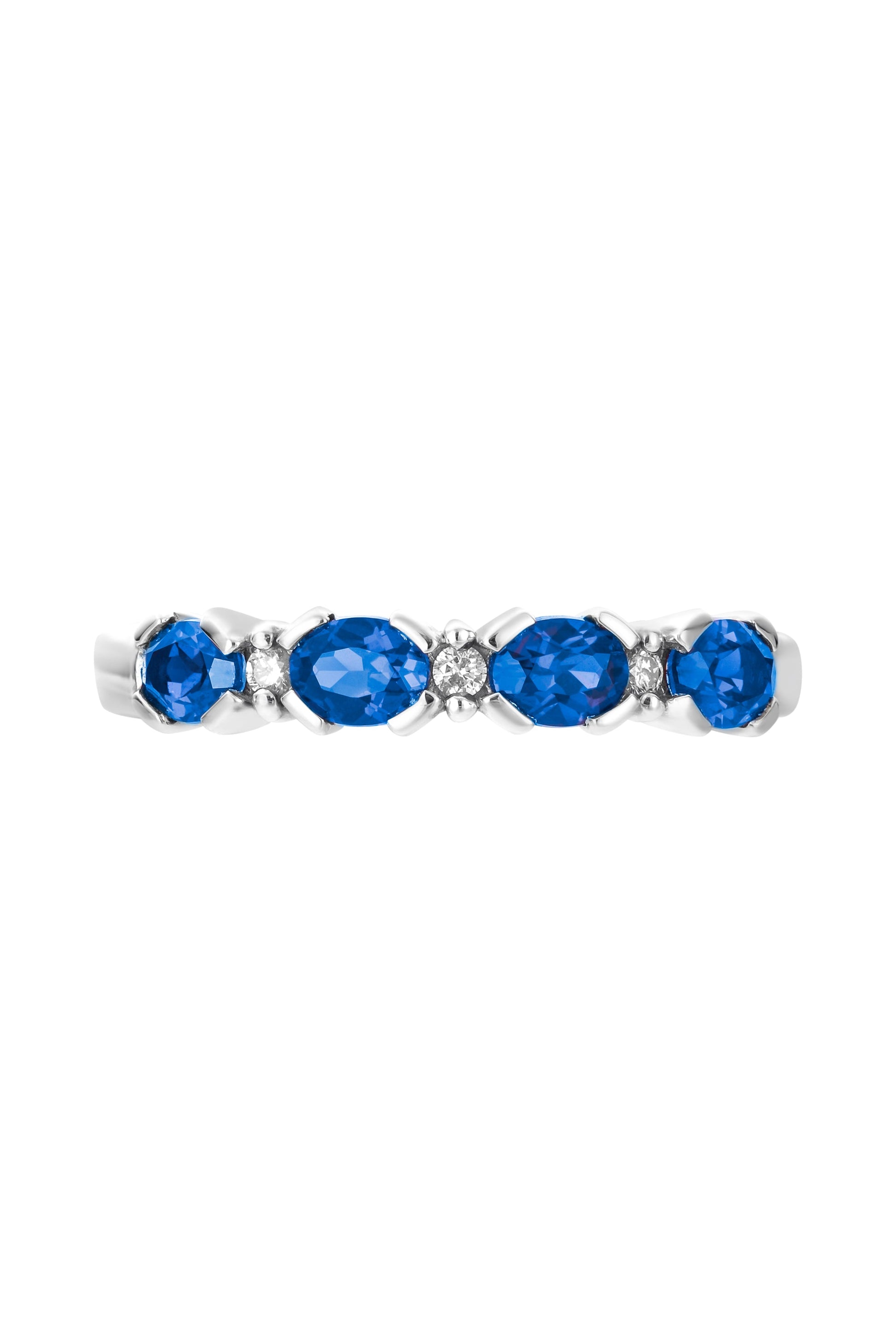 9ct White Gold Created Sapphire and Diamond Eternity Ring-2