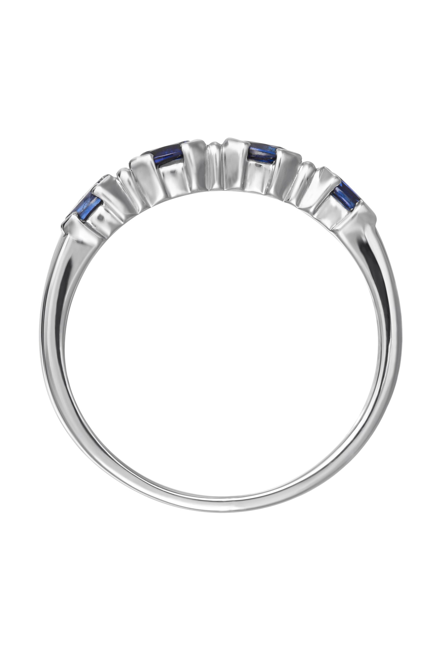 9ct White Gold Created Sapphire and Diamond Eternity Ring-3